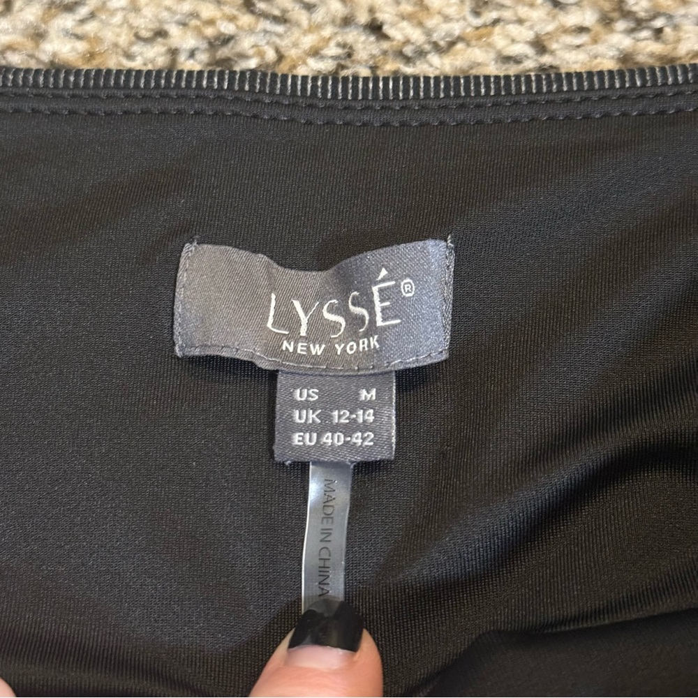 LYSSÉ New York Charcoal Gray Stretch Work Attire Leggings Womens Size Medium - Picture 8 of 9